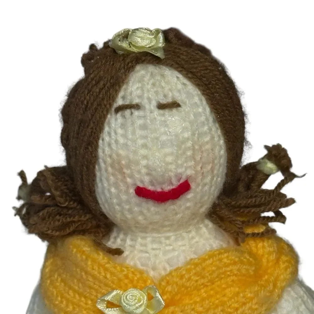 Handmade Hand Knitted Belle Topsy Turvy Doll Beauty & The Beast